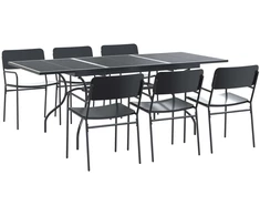 Sodo valgomojo komplektas 7 pcs Antracito Plienas