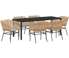 Sodo valgomojo komplektas su pagalve 7 pcs Ruda