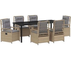 Sodo valgomojo komplektas 7 pcs Bežinė ir šviesiai pilka