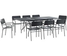Sodo valgomojo komplektas 9 pcs Antracito Plienas