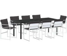 Sodo valgomojo komplektas 9 pcs Balta 200 x 80 x 73 cm