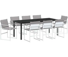 Sodo valgomojo komplektas 9 pcs Balta 200 x 80 x 73 cm