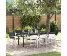 Sodo valgomojo komplektas 9 pcs Balta 200 x 80 x 73 cm