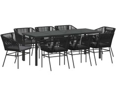 Sodo valgomojo komplektas su pagalve 9 pcs Juoda