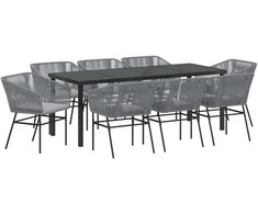 Sodo valgomojo komplektas su pagalve 9 pcs Pilka