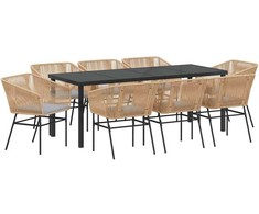Sodo valgomojo komplektas su pagalve 9 pcs Ruda