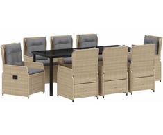 Sodo valgomojo komplektas 9 pcs Bežinė ir šviesiai pilka