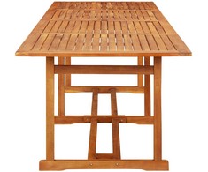 Sodo valgomojo stalas, 280x90x75 cm, akacijos medienos masyvas