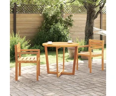Sodo valgomojo stalas, apvalus, Ø90x75 cm, akacijos masyvas