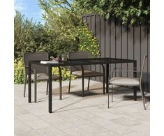 Sodo stalas Juoda 190 x 90 x 75 cm poliratanas