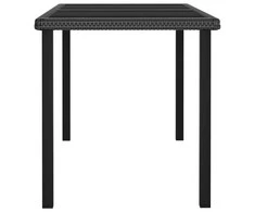 Sodo valgomojo stalas, juodos spalvos, 140x70x73cm, poliratanas