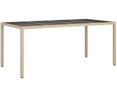 Sodo stalas Smėlio 190 x 90 x 75 cm poliratanas