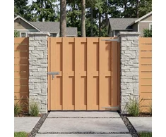 Sodo vartai 100 x 100 cm WPC ir aliuminis Ruda