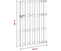Sodo vartai 100 x 150 cm WPC ir aliuminis Ruda