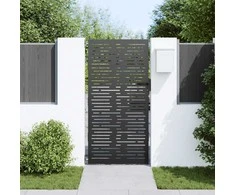 Sodo vartai Juoda 85 x 175 cm Milteliniu būdu padengtas plienas