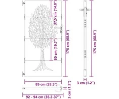 Sodo vartai Juoda 85 x 175 cm Milteliniu būdu padengtas plienas