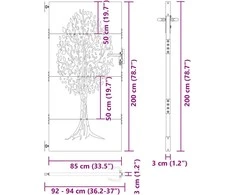 Sodo vartai Juoda 85 x 200 cm Milteliniu būdu padengtas plienas