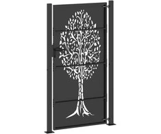 Sodo vartai 110 x 205 cm Juoda Užrakintas