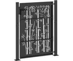 Sodo vartai Juoda 110 x 155 cm Milteliniu būdu dengtas plienas
