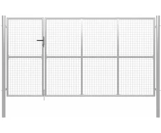 Sodo vartai, plieniniai, 350x200 cm, sidabriniai