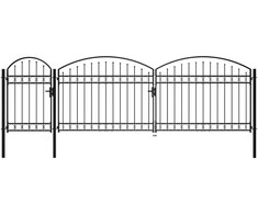 Sodo vartai su arkiniu viršumi, juodi, 1,75x5m, plienas