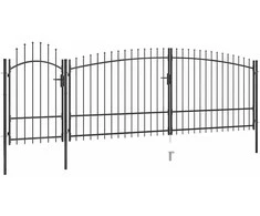 Sodo vartai su iečių viršugaliais, juodos spalvos, 5x2,25m