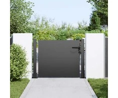 Sodo vartai Juoda 110 x 105 cm Milteliniu būdu dengtas plienas