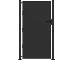 Sodo vartai Juoda 110 x 180 cm Milteliniu būdu dengtas plienas
