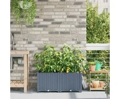 Sodo vazonas 2 pcs Šviesiai Pilka 80 x 40 x 37,5 cm Plastmasė
