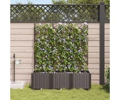 Sodo vazonas 3 pcs Ruda 120 x 40 x 142 cm Plastmasė