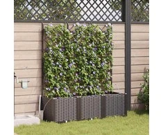 Sodo vazonas 3 vnt. Ruda 120 x 40 x 142 cm PP