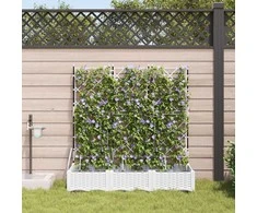 Sodo vazonas 3 pcs Baltas 120 x 40 x 126 cm Plastmasė