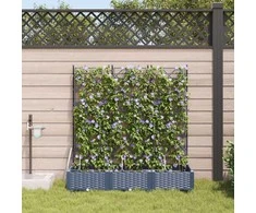 Sodo vazonas 3 pcs Pilka 120 x 40 x 126 cm Plastmasė