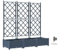 Sodo vazonas 3 vnt. Pilka 120 x 40 x 126 cm PP