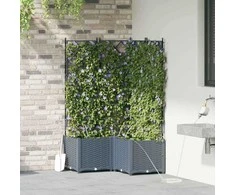 Sodo vazonas 3 pcs Šviesiai Pilka 80 x 80 x 142 cm Plastmasė