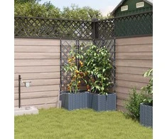 Sodo vazonas 3 pcs Šviesiai Pilka 80 x 80 x 142 cm Plastmasė