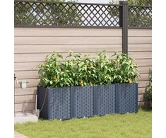 Sodo vazonas 4 pcs Pilka 160 x 40 x 52 cm Plastmasė