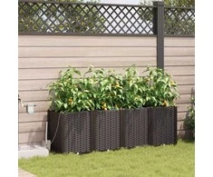 Sodo vazonas 4 pcs Ruda 160 x 40 x 52 cm Plastmasė