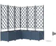 Sodo vazonas 5 pcs Pilka 120 x 120 x 142 cm Plastmasė