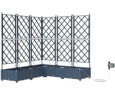 Sodo vazonas 5 pcs Pilka 120 x 120 x 126 cm Plastmasė