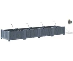 Sodo vazonas 4 pcs Šviesiai Pilka 160 x 40 x 22 cm Plastmasė