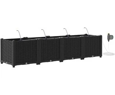 Sodo vazonas 4 pcs Juodas 160 x 40 x 37,5 cm Plastmasė