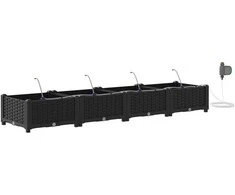 Sodo vazonas 4 pcs Juodas 160 x 40 x 22 cm Plastmasė