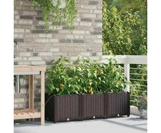Sodo vazonas 3 vnt. Ruda 120 x 40 x 37,5 cm PP