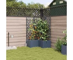 Sodo vazonas 3 pcs Pilka 80 x 80 x 142 cm Plastmasė