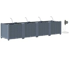 Sodo vazonas 4 pcs Šviesiai Pilka 160 x 40 x 37,5 cm Plastmasė