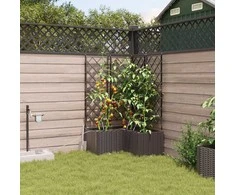 Sodo vazonas 3 pcs Ruda 80 x 80 x 142 cm Plastmasė