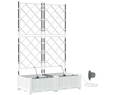Sodo vazonas 2 pcs Baltas 80 x 40 x 126 cm Plastmasė