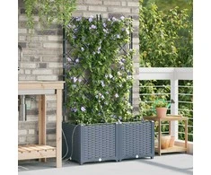 Sodo vazonas 2 pcs Šviesiai Pilka 80 x 40 x 142 cm Plastmasė