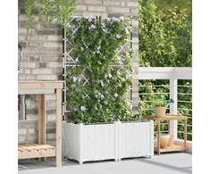 Sodo vazonas 2 pcs Baltas 80 x 40 x 142 cm Plastmasė